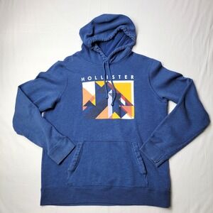 Hollister Hoodie XL Blue Y2K Men Women Graphic Design Art